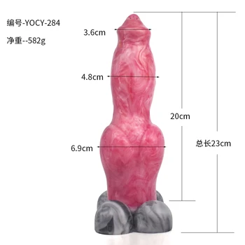 FAAK New Gory Raw Meat Color Horse Dildo Monster Knotted Animal Dog Penis Sucker Sex Toys For Women Men Anal Vagina Masturbator 6