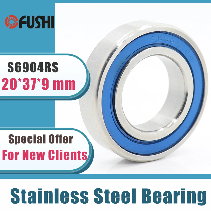 10PCS S6904RS Bearing 20*37*9 mm ABEC-3 440C Stainless Steel S 6904RS Ball Bearings 6904 Stainless Steel Ball Bearing