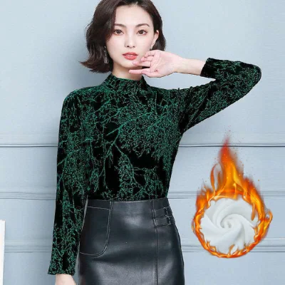 2021 Women Elegant Floral Shirt Spring Long Sleeve Fashion Fleece Blouses Streetwear Casual Shirts Plus Size Tops Blusas 3XL 870Pink