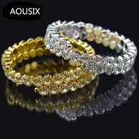 AOUSIX New Fashion Crystal 2 rows Bracelets & Bangles for Women 8 colors Rhinestone Stretching Bangle Upper Arm Bracelet Jewelry 2