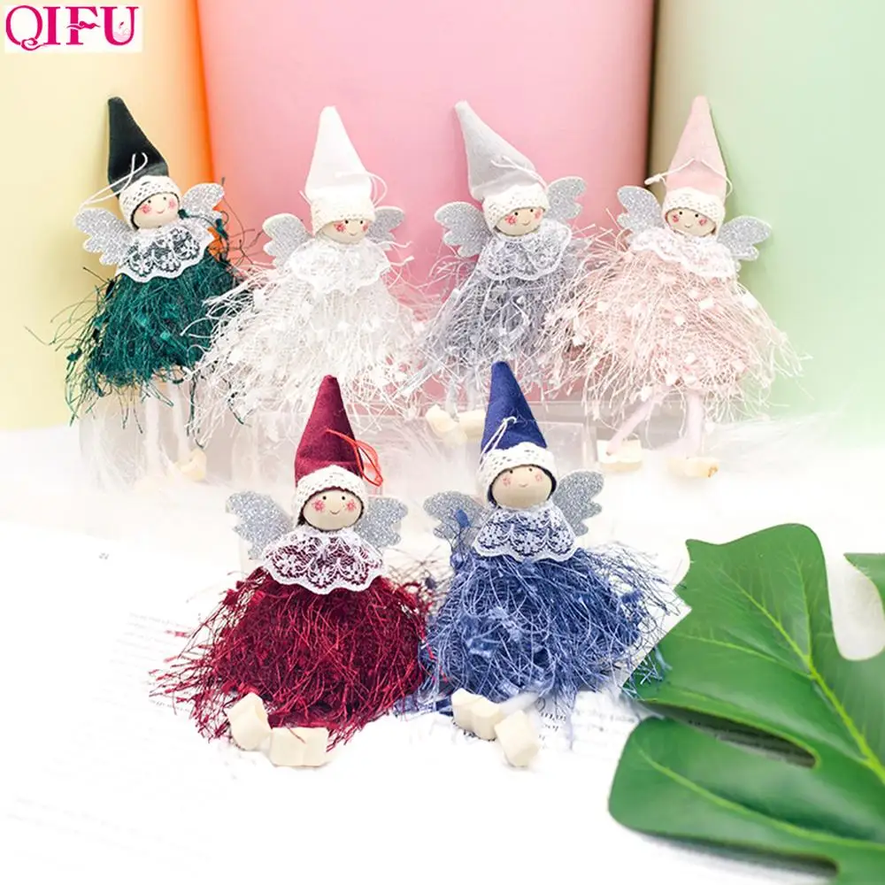 QIFU Christmas Angel Pendant Christmas Decor for Home Christmas Tree Ornaments Xmas Doll Gifts Cristmas Elf New Year