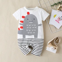 

Baby summer short-sleeved jumpsuit children's clothing baby dinosaur pattern jumpsuit cute baby romper romper