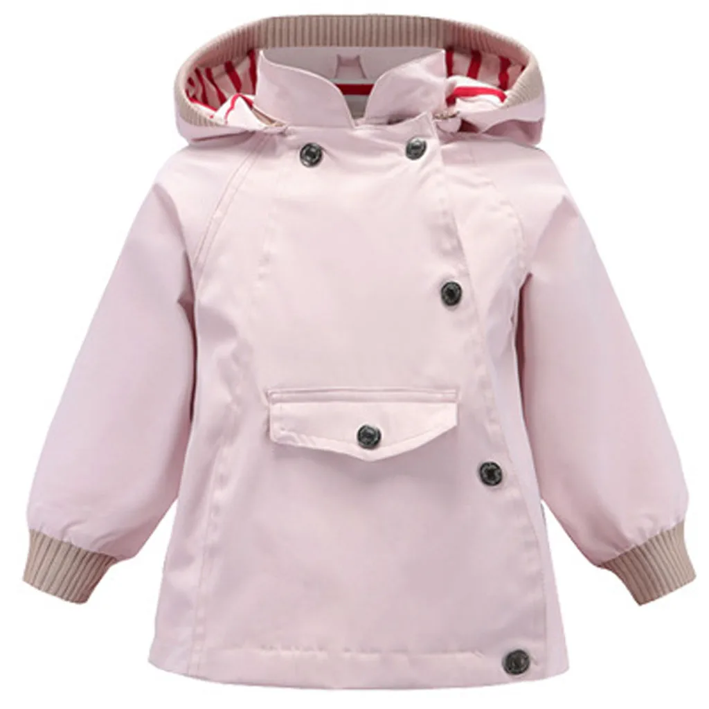 Ветровка для детей от 12 месяцев до 7 лет одежда для малышей пальто с капюшоном и рисунком животных для мальчиков верхняя одежда, ветрозащитная одежда - Цвет: Light Pink