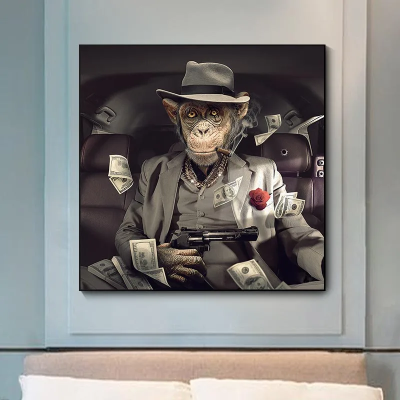 Постер Ape Monkey с животными Настенная картина в скандинавском стиле изображением