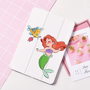 

Mermaid Princess Magnet Flip Cover For iPad Air iPad Pro Case For iPad Mini 2 3 4 5 PU Leather Plastic Tablet Folding Folio Case