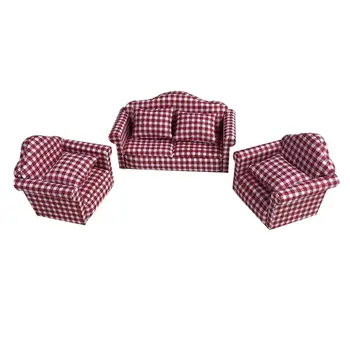 

3Pcs/Set 1/12 Miniature Dollhouse Floral Sofa Throw Pillow Furniture Kids Toy