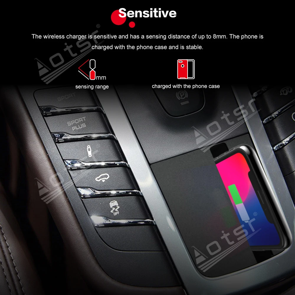 QI Car Wireless Charger For Porsche Macan Intelligent Infrared Fast Charging Phone holder for iPhone Samsung Huawei