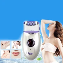 KM-2668 2in1 Women electric trimmer Shave hair removal Epilator callous Remover Velvet Smooth Waterproof Dual Head Hair Removal