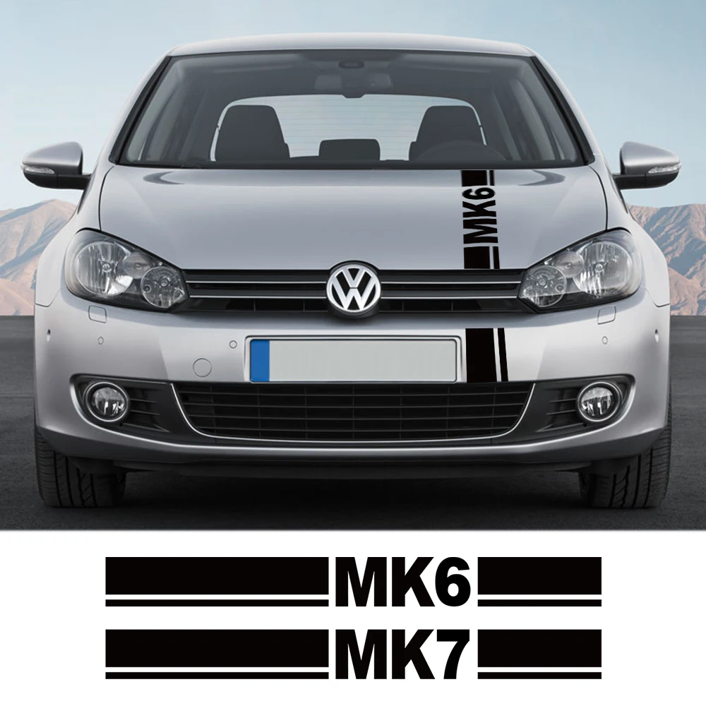 Car Hood Cover Stickers For Volkswagen VW Golf MK4 MK5 MK6 MK7 MK8 Auto Engine Sport