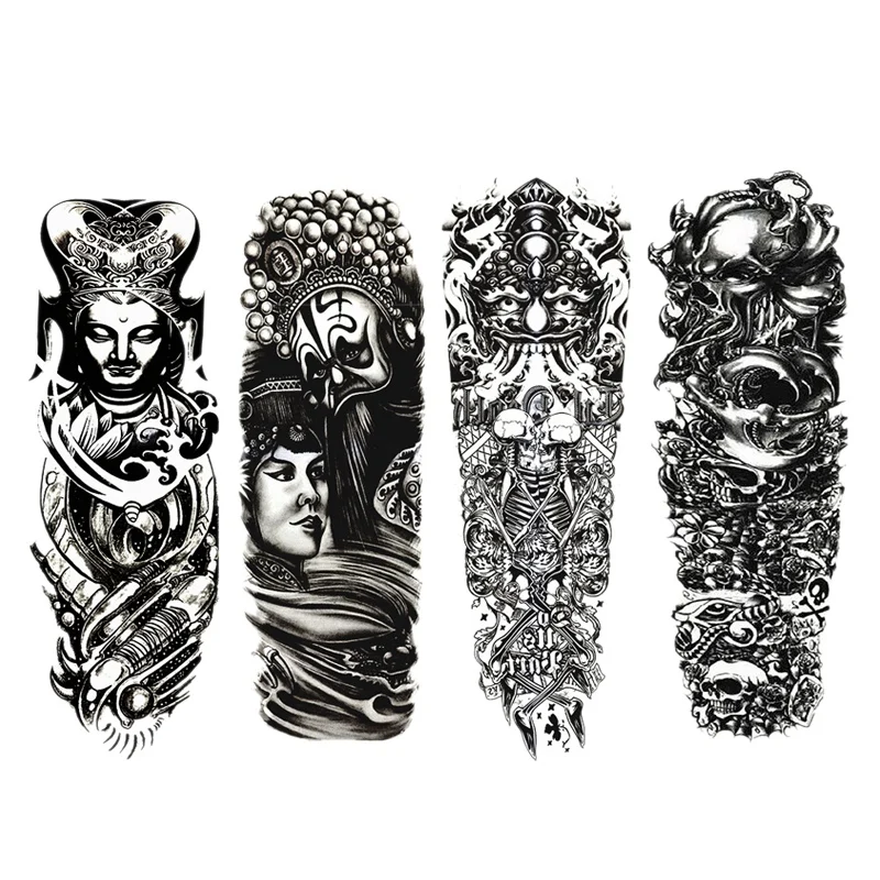 Водостойкие Временные татуировки 4 шт./лот Пекинская опера тату на всю руку с