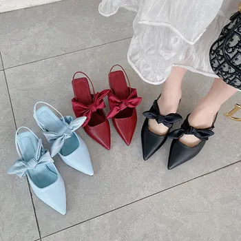 

2020 Lady Leather Shoes Boeknot Slingbacks AS0057