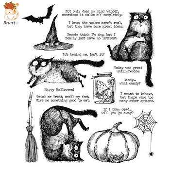 

Snarky Cat Halloween Clear Stamps For Diy Scrapbooking Embossing Seal Paper Cards Painting Cards Hademade Decoration Crafts