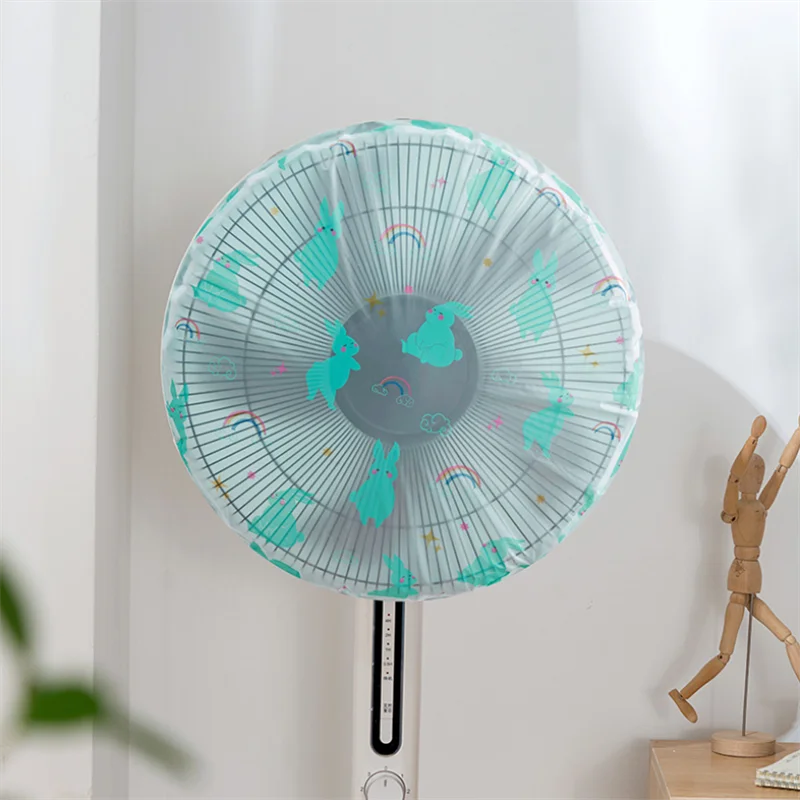 PEVA Electric Fan Dustproof Protective Cover Household Floor Fan Protection Bag Cartoon Printing Cover Round Dustproof