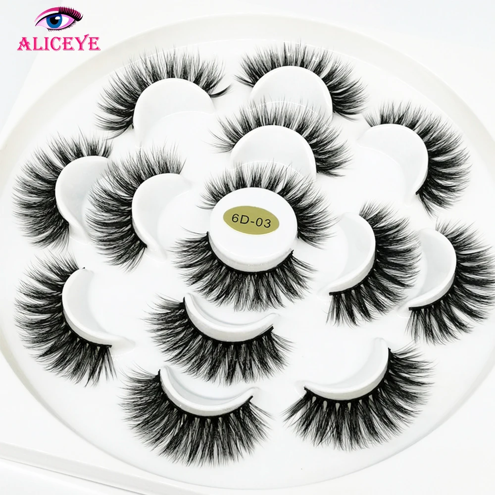 

7 Pairs Fake Mink Eyelashes Set 3D 25 mm Volume Eye Lashes Natural False Eyelashes Extension Supplies Mink Hair Multipack Lashes