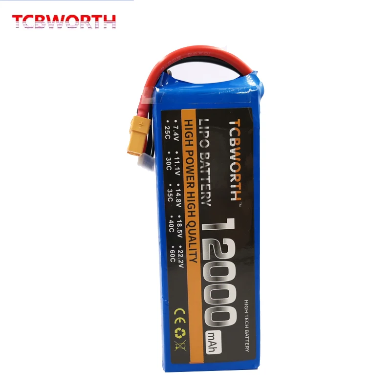 RC 4s Lipo Battery Power 14.8V 12000mAh 25C RC Airplane Drone Quadrotor Helicopter Car Boat Tank Batteria AKKU Racer TCBWORTH