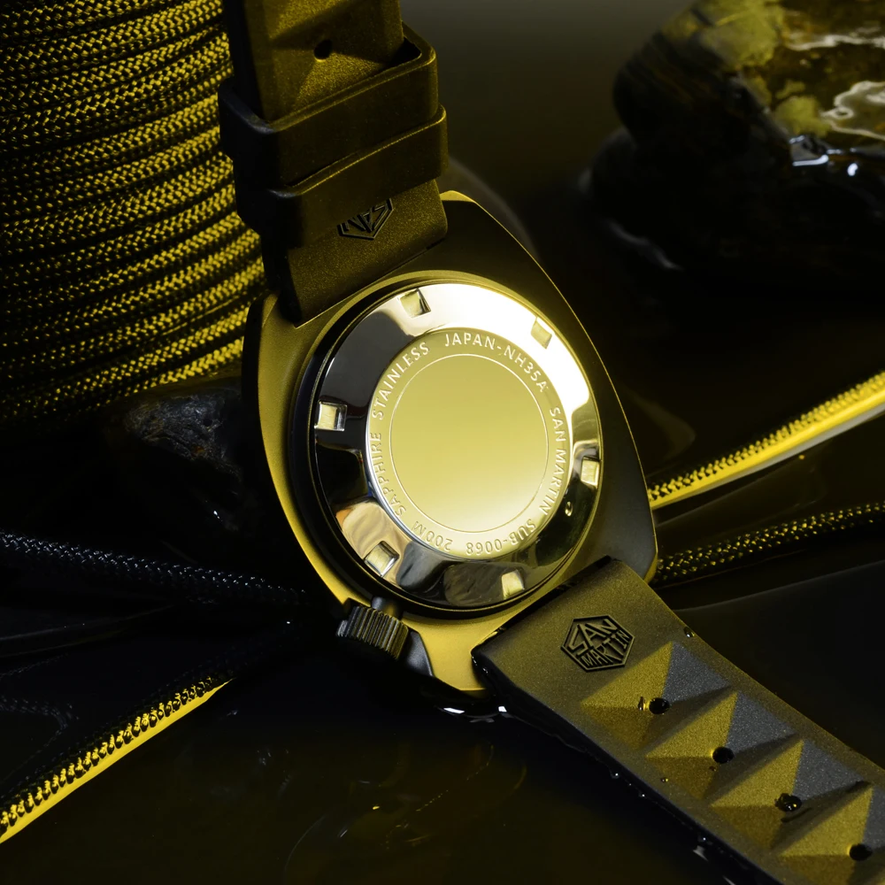Часы San Martin Diver Black Warrior 6105 цветные суперсветящиеся автоматические механические