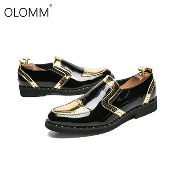 

Luxury Brand Men Leather Dress Shoes Design Brand Shoes Classic Brogue Mans Footwear Formal Shoes Bullock Shoes Big Size 38-48