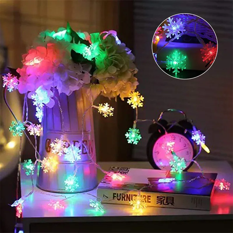 1,5 м 3M светодиодный светильник, праздничная гирлянда со снежинками, сказочный светильник на батарейках, подвесные украшения, рождественская елка, украшение для дома