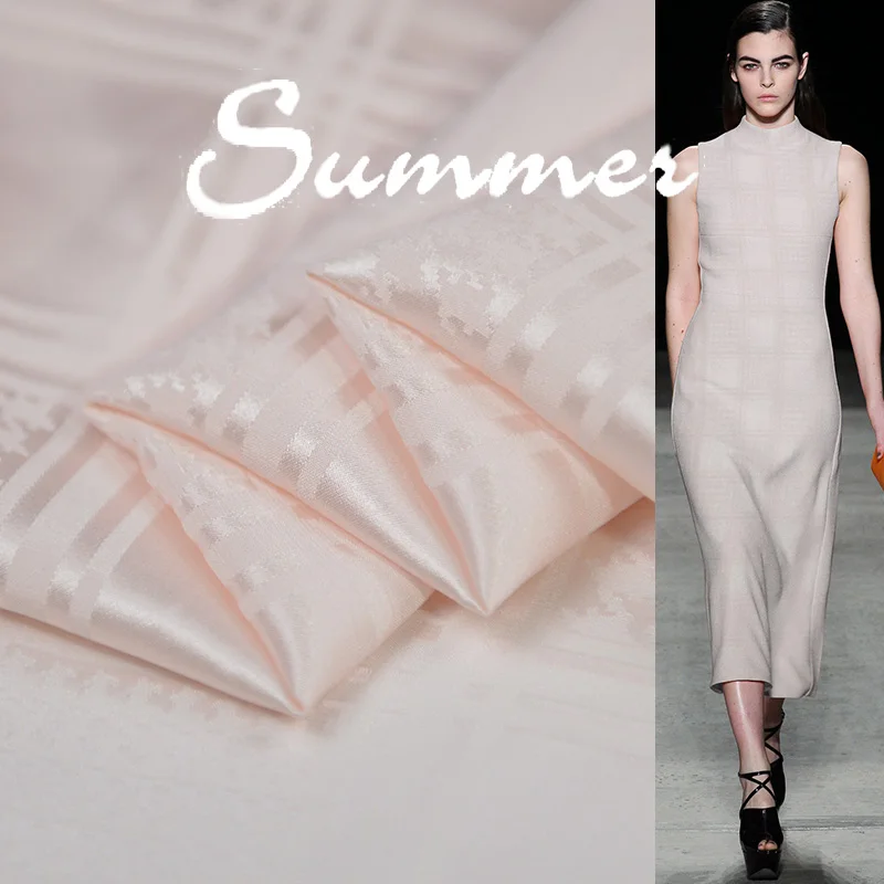 Настоящий шелк 108 см ширина 19momme бренд горошек жаккард Шармез ткань Хаундстут ткань для Diy шитье платье Новинка