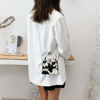 

2020 New Advanced Ladies Wild Popular Cow Milk Print Handbag Totes Female Casual Underarm Shoulder Bags Simple Women Daily Bag