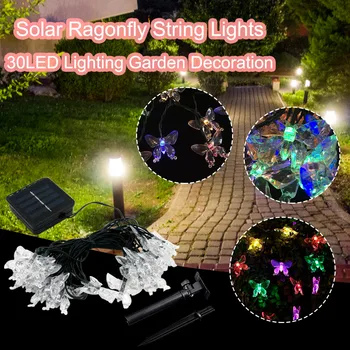 

Solar Crystal Waterproof String Lights Lighting For Garden Home Landscape Holiday Fairy Holiday Christmas Party Garland Decor