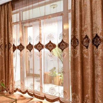 

Explosion Style European Chenille Patch Embroidered Curtain Cloth Living Room Bedroom Custom Window Screen Door Curtain