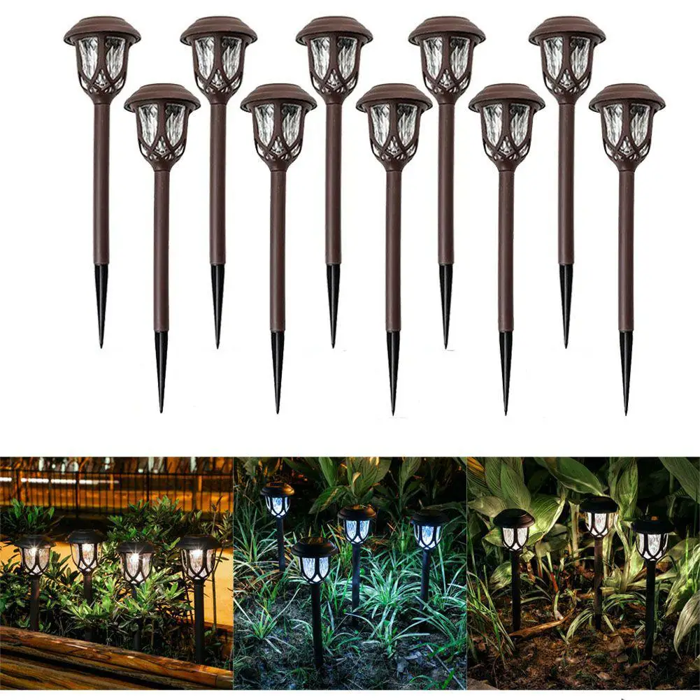 LumiParty 10 шт./лот светодиодный Солнечный газон уличный светильник водонепроницаемый декоративный путь свет для сада двора Патио газон Декор