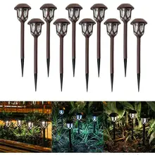 LumiParty 10 шт./лот светодиодный Солнечный газон уличный светильник водонепроницаемый декоративный путь свет для сада двора Патио газон Декор