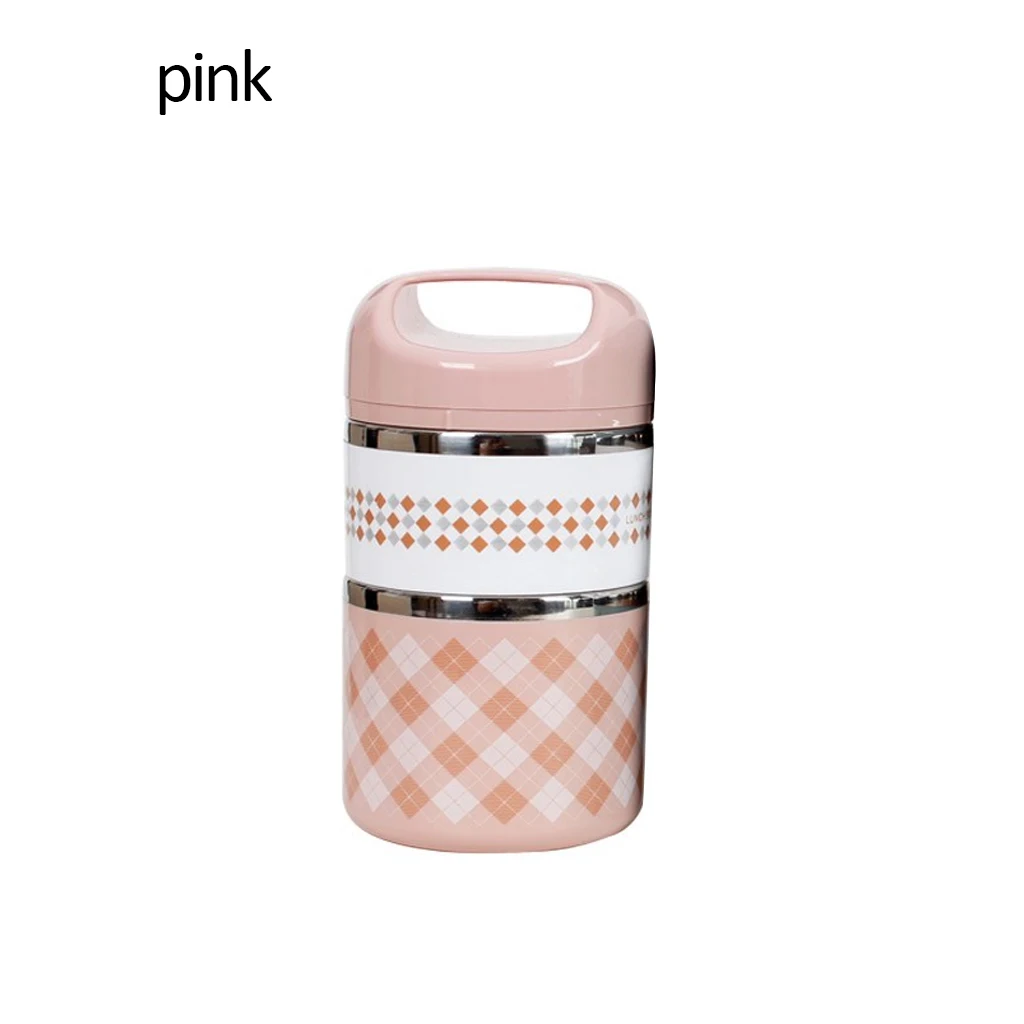 pink 960ml Портативный Нержавеющая сталь Термальность Коробки для обедов для офисный Ланч-бокс, герметичная кружка термос Коробки для обедов Еда контейнер 630/960/1230 мл - Цвет: pink 960ml