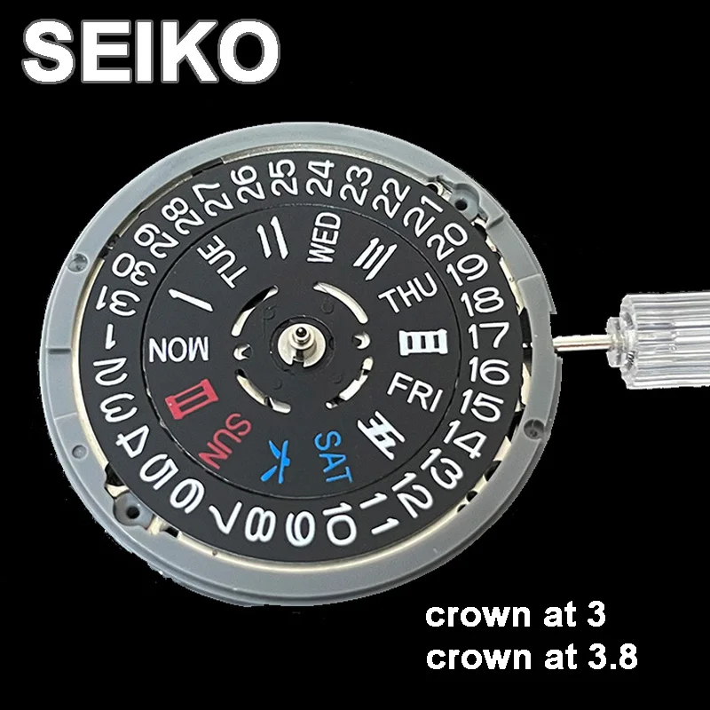 Japan NH36/NH36A Automatic Movement Crown at 3.8 Self-winding Mechanical Date/Day Watch Replacements Part 3 for SEIKO | Наручные часы