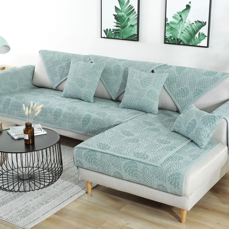 

Sofa Cushion Four Seasons Minimalist Modern Universal Fabric Living Room 1 + 2 + 3 Anti-slip Pure Cotton Sofa Cover All Edges In