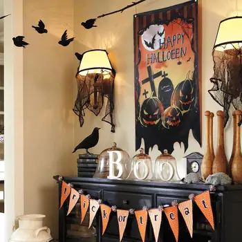 

QIFU Halloween Hanging Flag Happy Halloween Decor for Home 2020 Halloween Pumpkin Ghost Decor Horror Hallowen Party Supplies