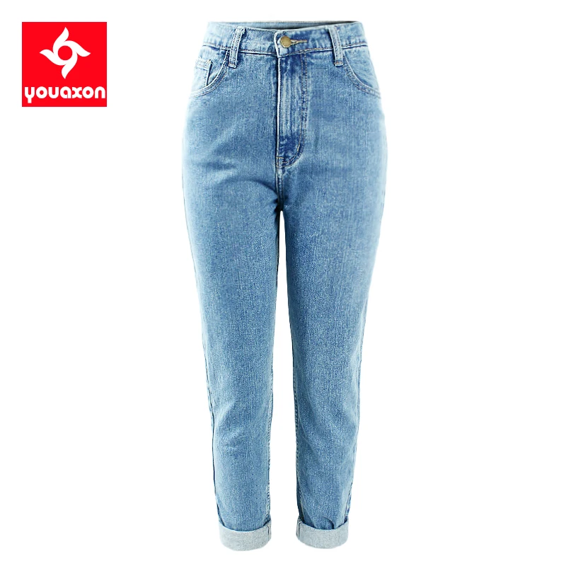 1886 Youaxon 100 Cotton Vintage High Waist Mom Jeans Women S Blue