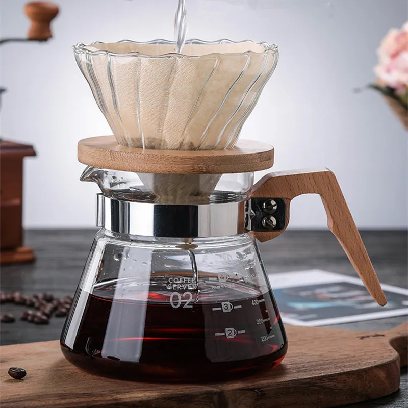 

400ml/600ml Heat Resistant Glass Coffee Pot Coffee Brewer Cups Counted Coffee Maker Barista Percolator