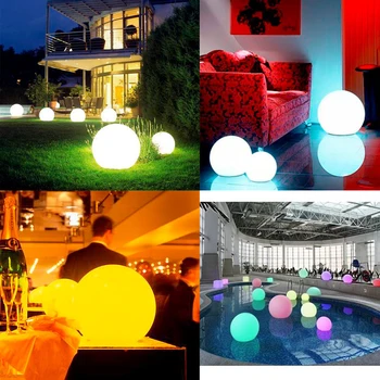 

LED Outdoor Garden Landscape Light Rechargeable Remote Control RGB Colorful Waterproof LED Swimming Pool Floating Ball Lamp