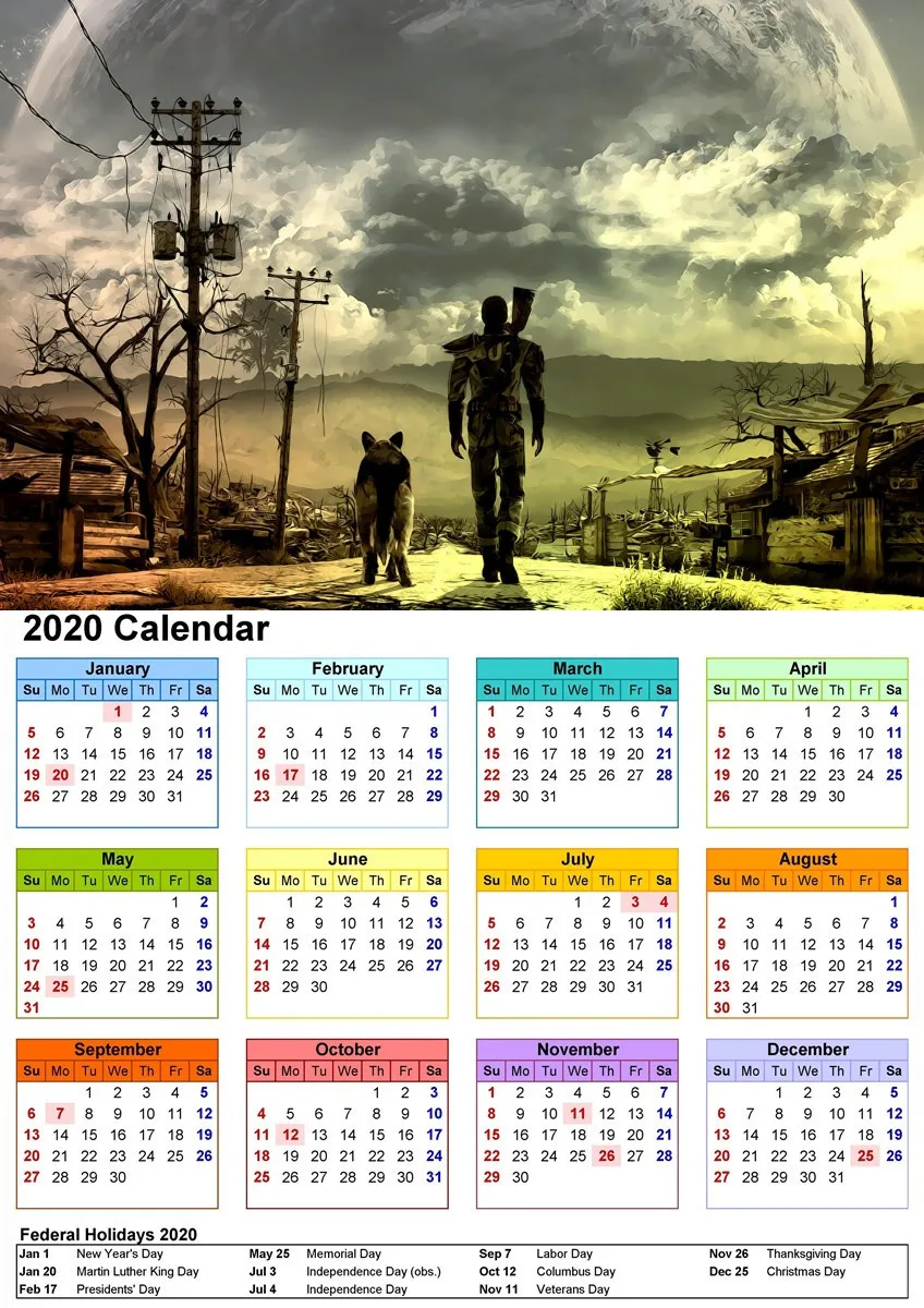 Fallout 3 4 плакат, четкое изображение, календарь, плакат, наклейки, украшение дома, принты, бумага с покрытием, домашний арт, бренд - Цвет: 18