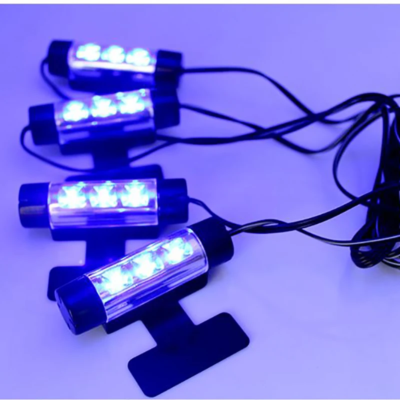 

Auto parts 4 1 inch Soles Ambient Light Car LED Mood Light Interior Decorative Lights Interior Foot Blue Lights Car Styling 12V