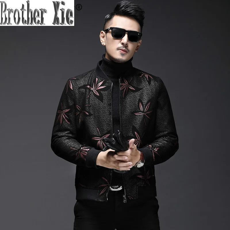 

Men's Real Leather Jacket Men Autumn Sheepskin Coat Short Slim Motorcycle Bomber Jacket Genuine Leather Jackets L18-4800