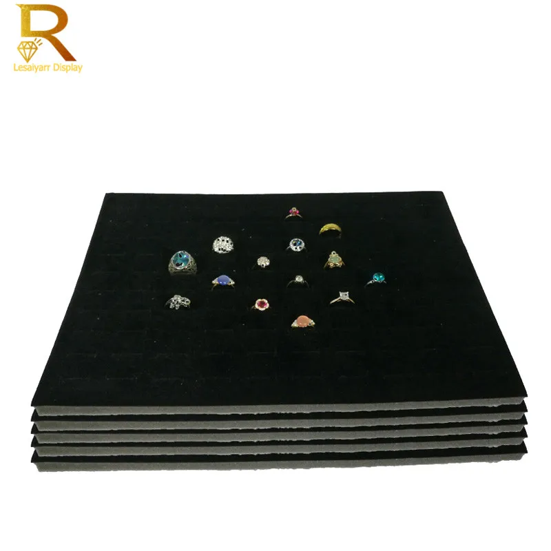 Wholesale Velvet Ring Earrings Jewelry Organizer Display Case Soft Foam Necklace Watch Bangle Storage Showcase Tray 5Pcs/lot | Украшения и