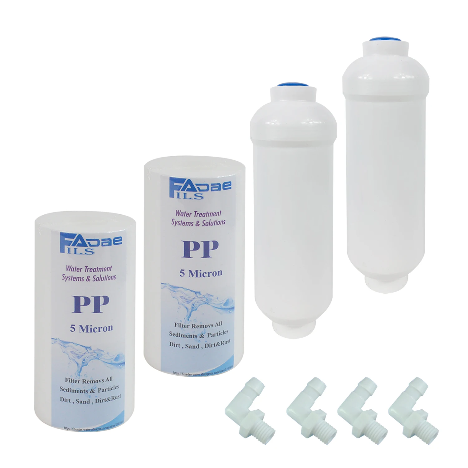 2 Pcs 5 "PP Sediment Filter 5 Micron PLUS 2 Pcs 2" "" "Inline Di Resin