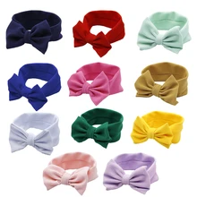 Сплошной цвет пуля текстурированная ткань Ливерпуль повязка для волос банты для женщин девушка украшения, 1Yc8730