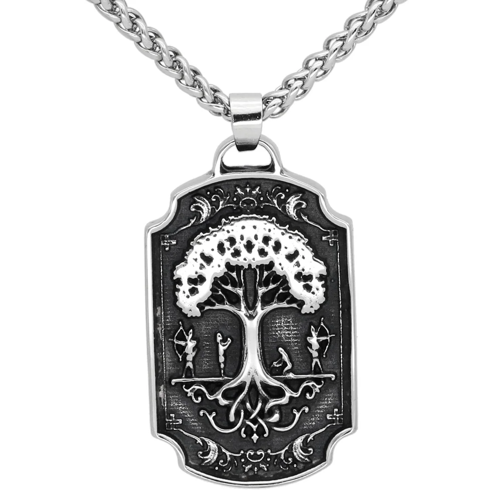 Мужское скандинавский Викинг odin Yggdrasil ожерелье из нержавеющей стали с двойной