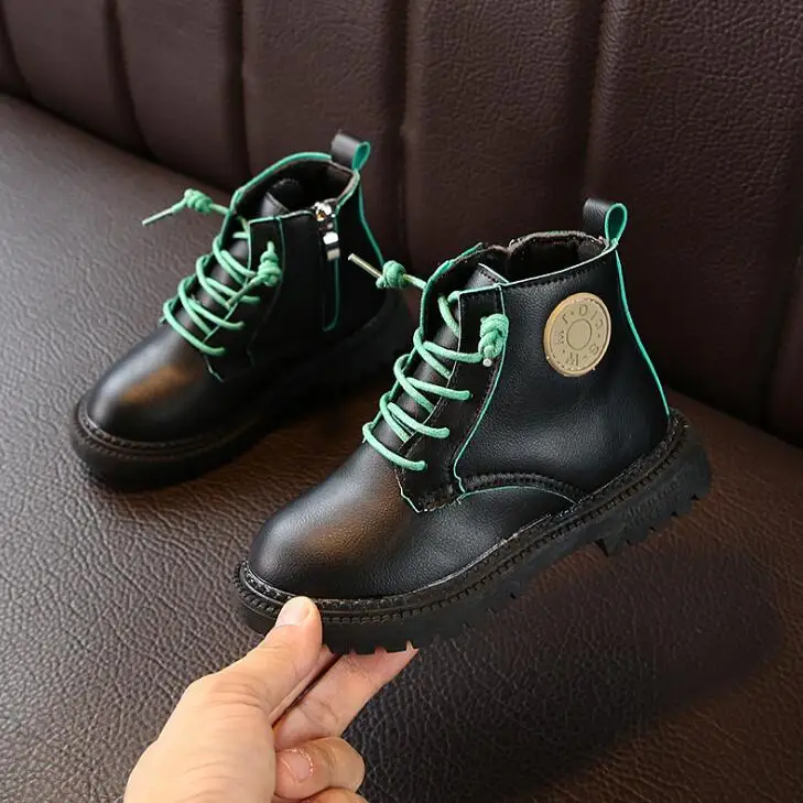 

2019 New Brand Children Ankle Boots With Side Zip Fashion Martin Boots For Boy Girl Winter Toddler Shoes Size 21-30