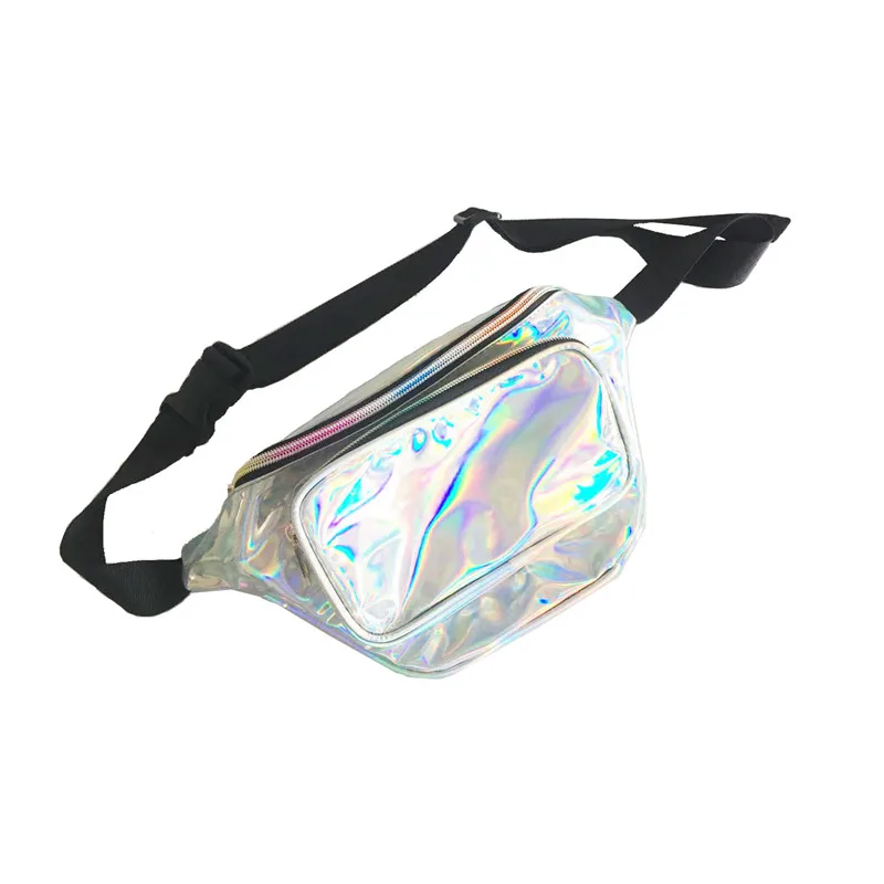 

Waist Bag Laser Slim Fanny Pack Fashion PU Waterproof Beach Purse Chest Hologram Bum fanny pack for women