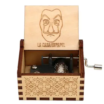 

Antique Wooden Carved Bella Ciao Musical Box Hand Cranked Music Box Boy Gift Birthday Gift Christmas Gift Casket Decoration