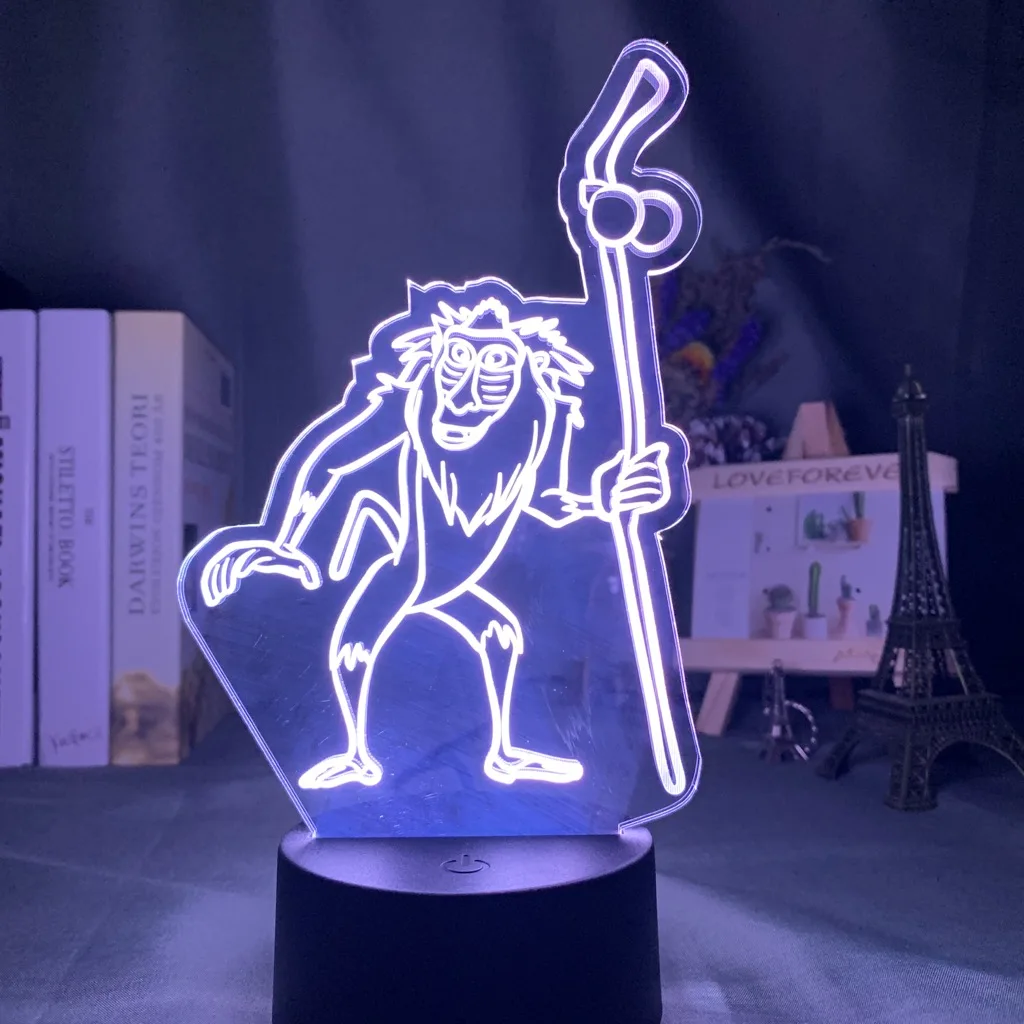 Король Лев Simba рисунок детский Ночной светильник светодиодный сенсорный датчик изменение цвета Ночной светильник для детей Детская спальня настольная лампа 3d