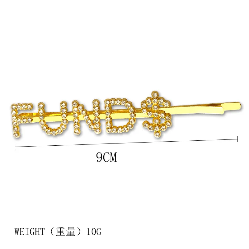 1 шт FUND$ Letter Rhinestone заколки для волос хрустальные шпильки для волос заколки для волос металлические заколки для волос аксессуары для укладки для женщин золото/серебро
