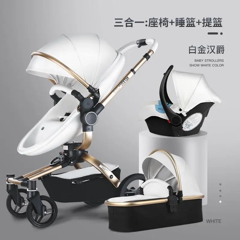 

Aulon Stroller High landscape baby stroller 3 in 1 Carriage Fashion European design Pram two way newborn carriage free shipping