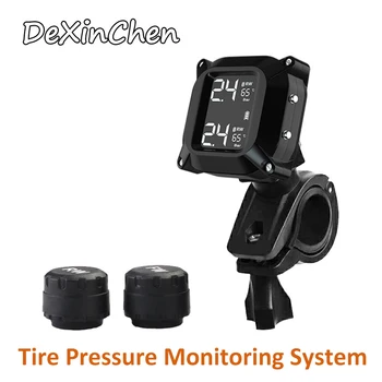

Motorcycle TPMS Tire Pressure Monitor Systems Wireless LCD Display Real Time Motorbike TPMS