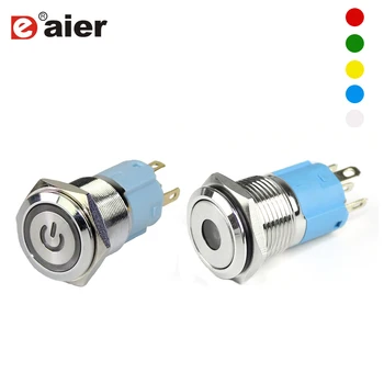 

16/19MM Waterproof Metal Push Button Switch LED Power Logo Momentary Latching Switch On-off For Car Auto